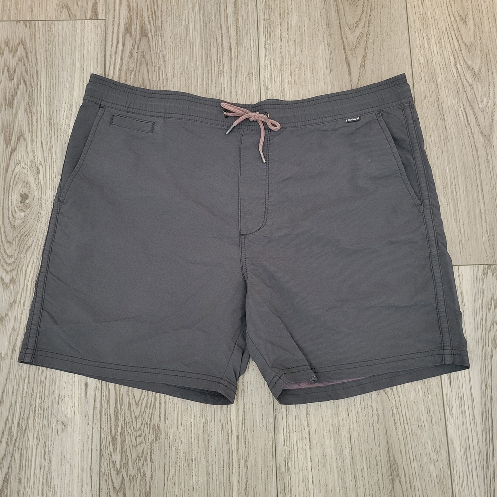 Hurley and Nike Men's Black Swim Trunks, Size Large